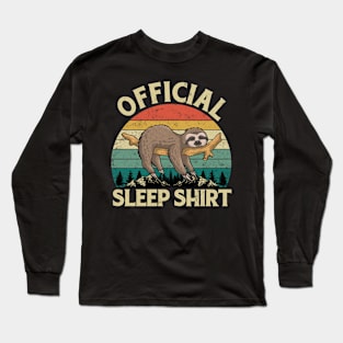 Official Sleep Shirt Sloth Lover Long Sleeve T-Shirt